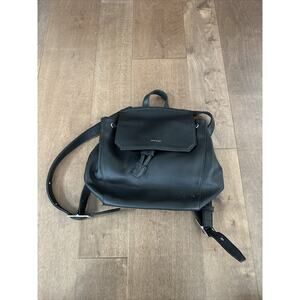 Matt & Nat Black Leather Backpack — Adjustable Shoulder Strap — 10 x 10